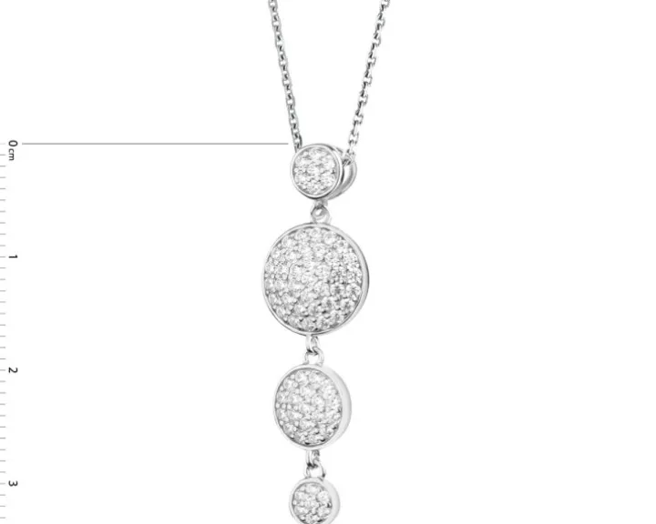 Zawieszka srebrna z cyrkoniami - koła