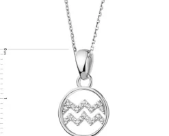 Zawieszka srebrna z cyrkoniami - Wodnik