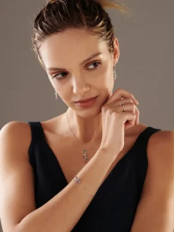 Zawieszka srebrna z cyrkoniami - liście