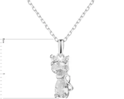 Zawieszka srebrna z cyrkoniami - kot