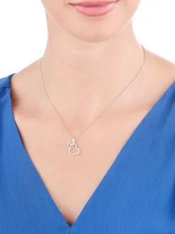 Zawieszka srebrna z cyrkoniami - serca