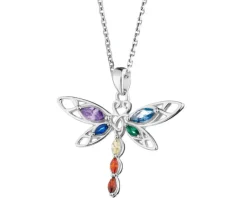 Zawieszka srebrna z cyrkoniami - ważka