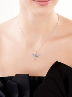 Zawieszka srebrna z cyrkoniami - ważka