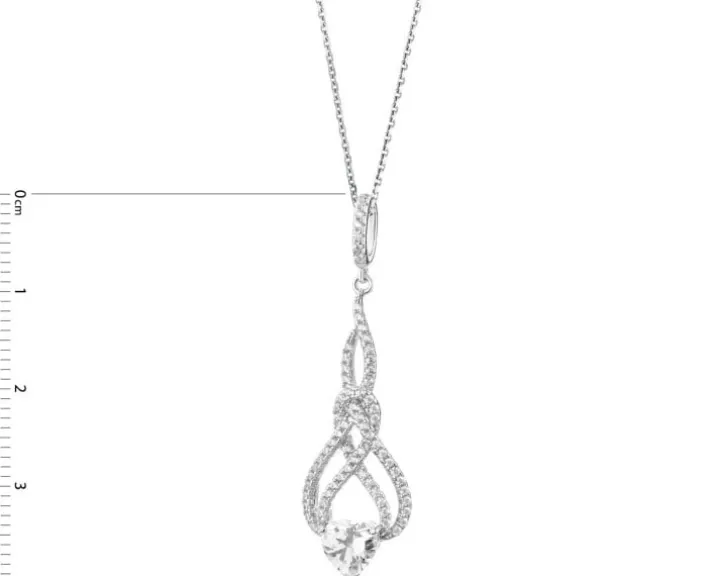 Zawieszka srebrna z cyrkoniami - serce