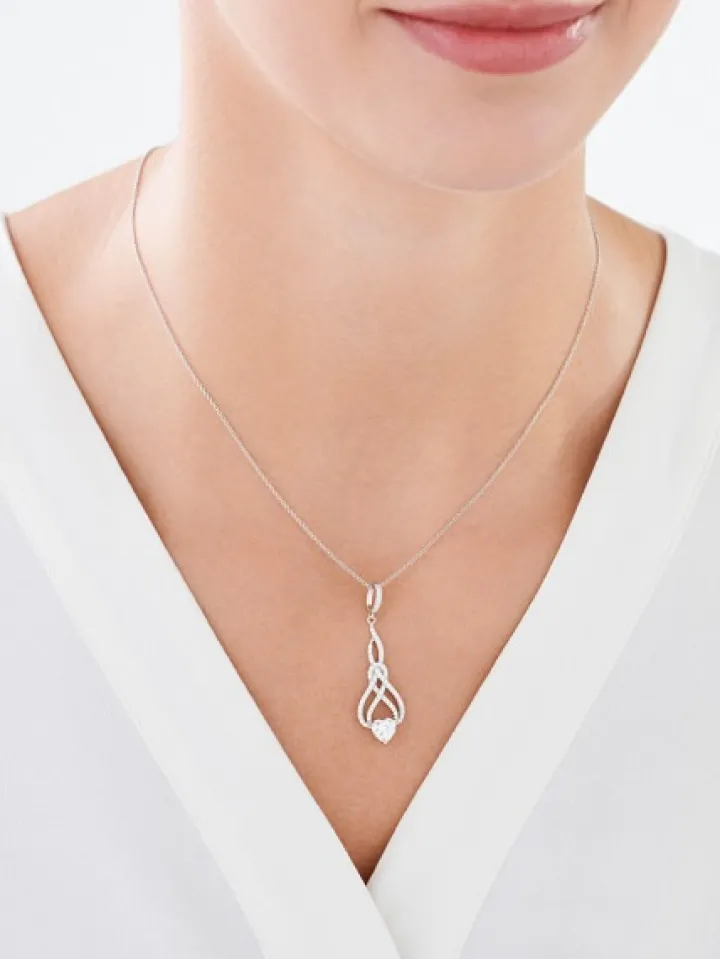 Zawieszka srebrna z cyrkoniami - serce