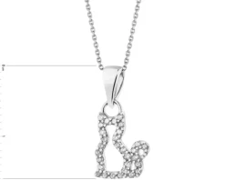 Zawieszka srebrna z cyrkoniami - kot