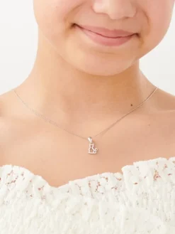 Zawieszka srebrna z cyrkoniami - kot