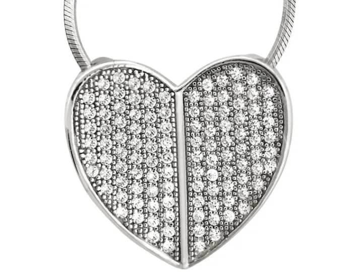 Zawieszka srebrna z cyrkoniami - serce