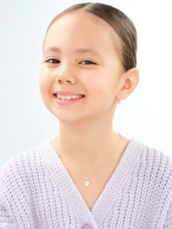 Zawieszka srebrna z cyrkoniami - łapka