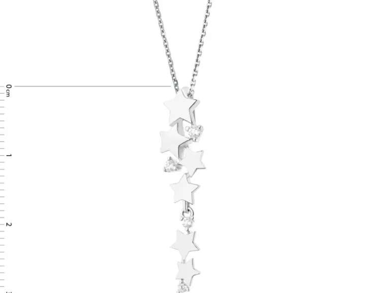 Zawieszka srebrna z cyrkoniami - gwiazdy