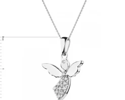 Zawieszka srebrna z cyrkoniami - aniołek