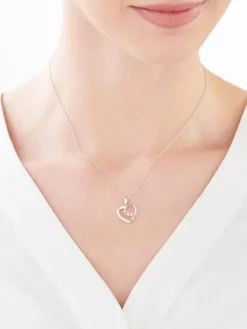 Zawieszka srebrna z cyrkoniami - serca, love