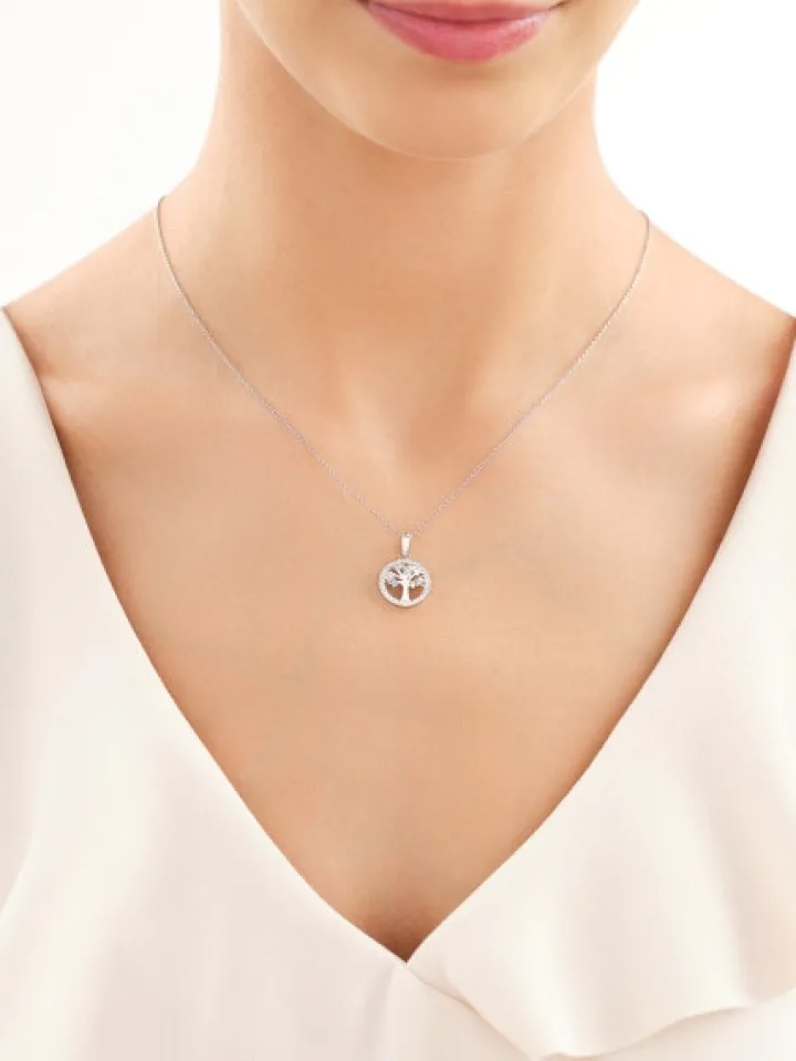 Zawieszka srebrna z cyrkoniami - drzewko