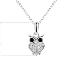 Zawieszka srebrna z cyrkoniami - sowa