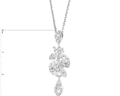 Zawieszka srebrna z cyrkoniami - liście