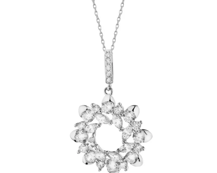 Zawieszka srebrna z cyrkoniami - koło