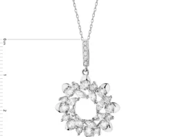 Zawieszka srebrna z cyrkoniami - koło