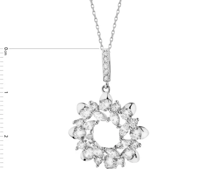 Zawieszka srebrna z cyrkoniami - koło