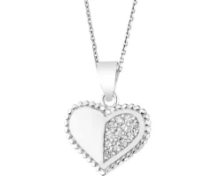 Zawieszka srebrna z cyrkoniami - serce