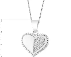 Zawieszka srebrna z cyrkoniami - serce