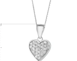 Zawieszka srebrna z cyrkoniami - serce