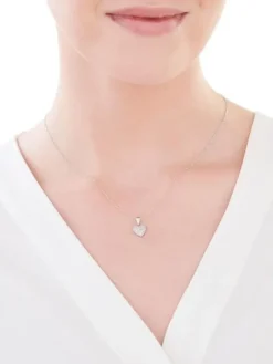 Zawieszka srebrna z cyrkoniami - serce