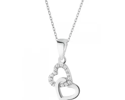 Zawieszka srebrna z cyrkoniami - serca