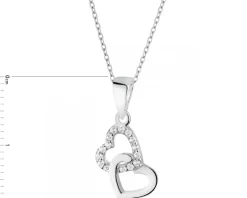 Zawieszka srebrna z cyrkoniami - serca
