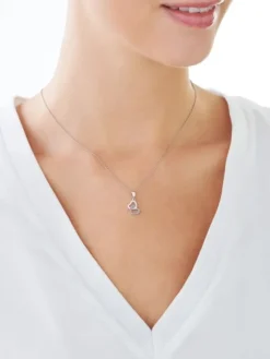 Zawieszka srebrna z cyrkoniami - serca