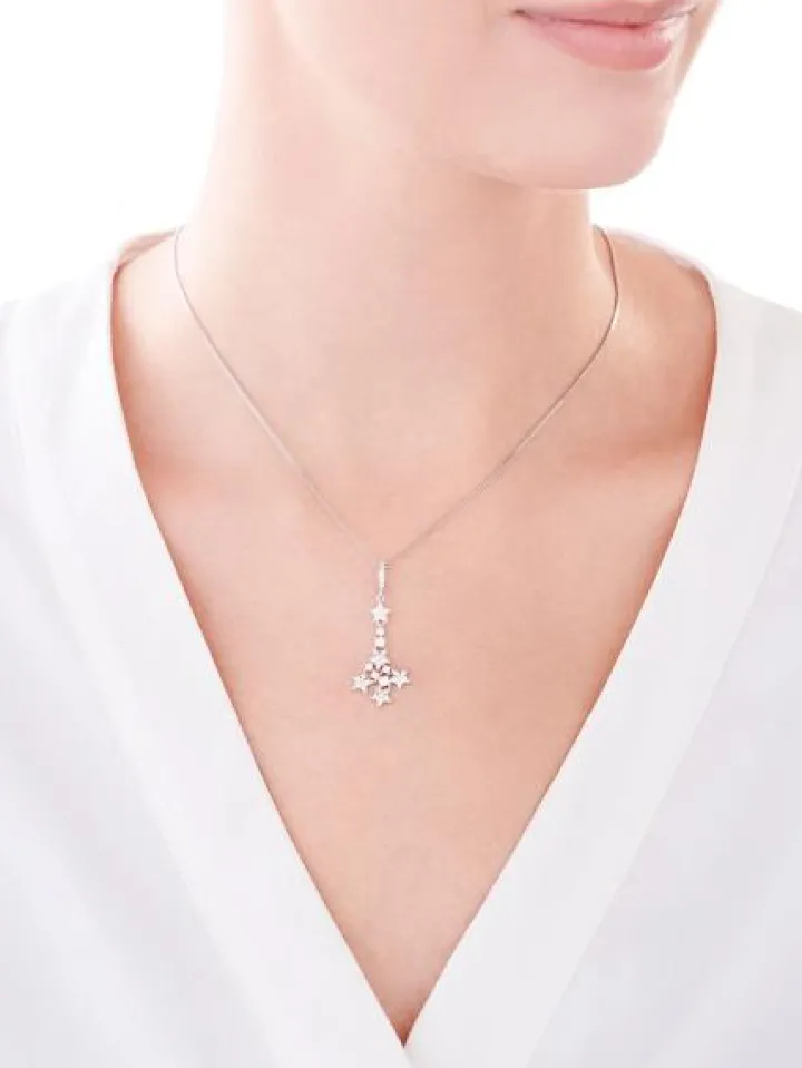 Zawieszka srebrna z cyrkoniami - gwiazdy