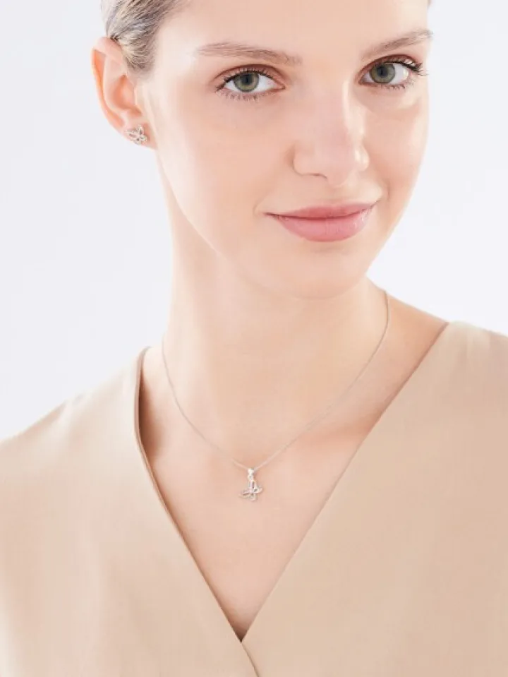 Zawieszka srebrna z cyrkoniami - motyl