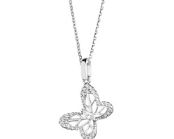 Zawieszka srebrna z cyrkoniami - motyl