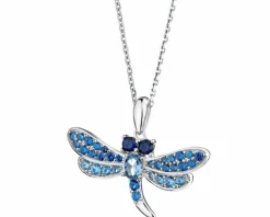 Zawieszka srebrna z cyrkoniami - ważka