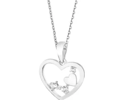 Zawieszka srebrna z cyrkoniami - serce