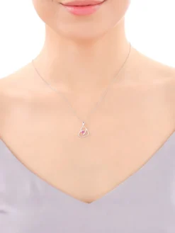 Zawieszka srebrna z cyrkoniami - serce