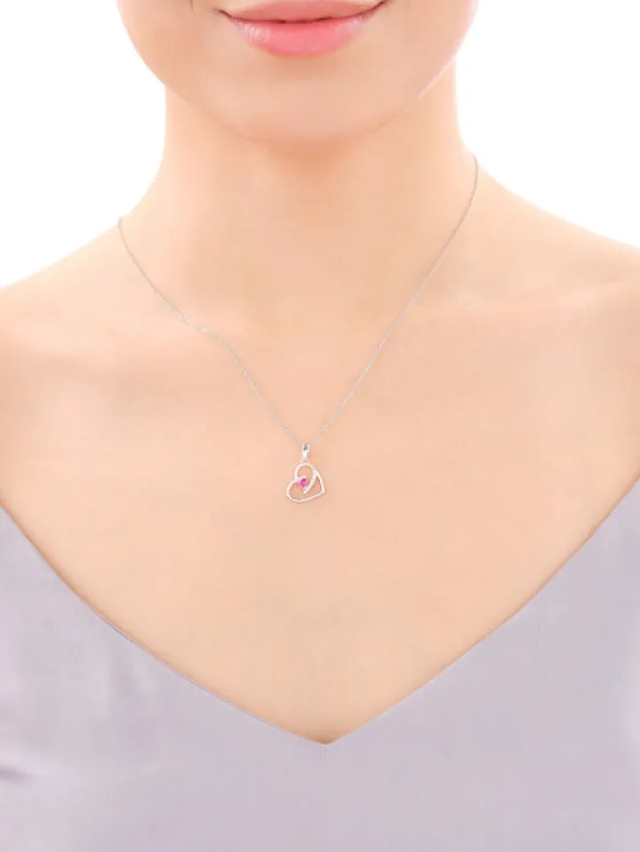 Zawieszka srebrna z cyrkoniami - serce