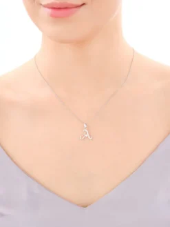 Zawieszka srebrna z cyrkoniami - litera A