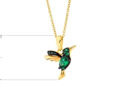 Zawieszka srebrna z cyrkoniami - koliber