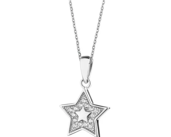Zawieszka srebrna z cyrkoniami - gwiazda