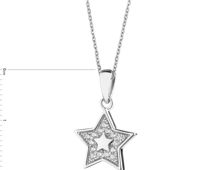 Zawieszka srebrna z cyrkoniami - gwiazda