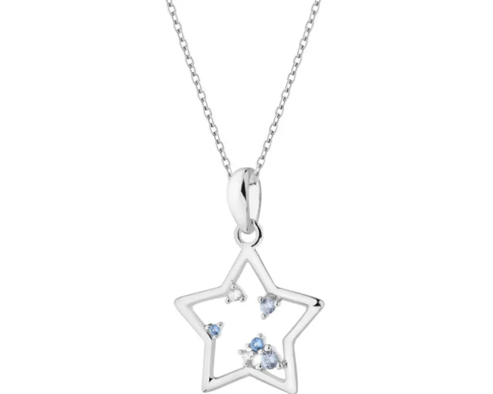 Zawieszka srebrna z cyrkoniami - gwiazda