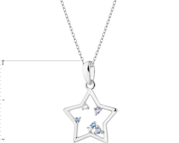 Zawieszka srebrna z cyrkoniami - gwiazda