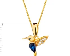 Zawieszka srebrna z cyrkoniami - koliber