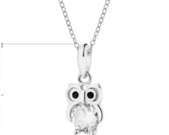 Zawieszka srebrna z cyrkoniami - sowa