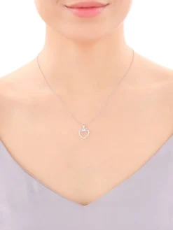 Zawieszka srebrna z cyrkoniami - serce, nieskończoność