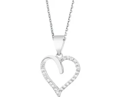 Zawieszka srebrna z cyrkoniami - serce