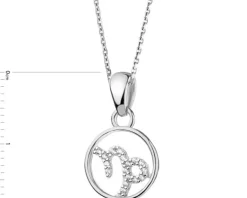 Zawieszka srebrna z cyrkoniami - Koziorożec