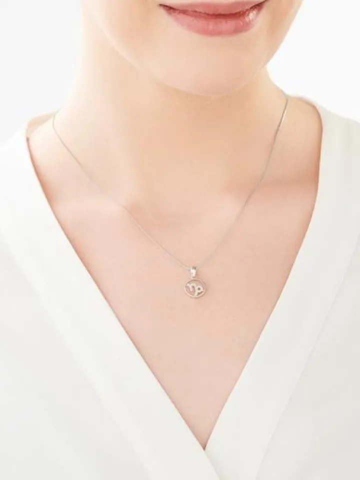 Zawieszka srebrna z cyrkoniami - Koziorożec