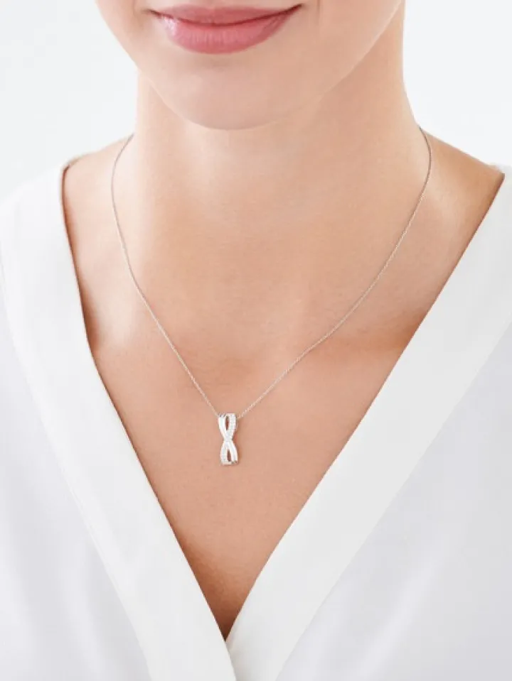 Zawieszka srebrna z cyrkoniami - nieskończoność