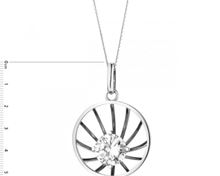 Zawieszka srebrna z cyrkonią